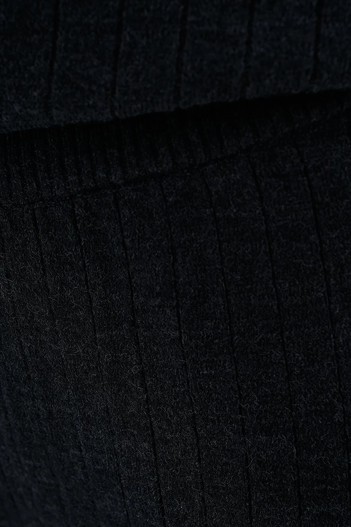 Elastic Waist Knitwear Pants Black