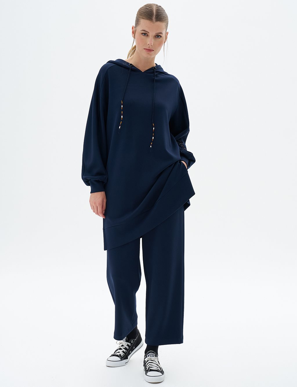 Lace-Up Scuba Double Suit Dark Navy