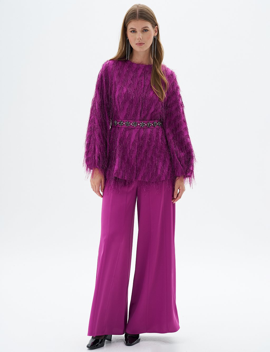 Tasseled Double Suit Purple