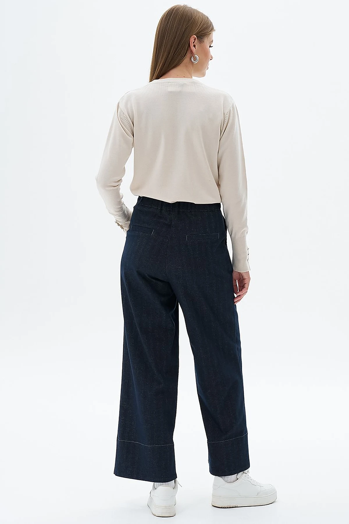 Punto Dikişli Denim Pantolon Lacivert