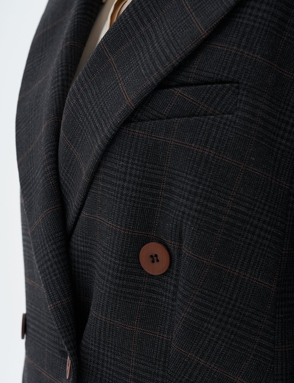 Plaid Two Piece Suit Black-Smoke