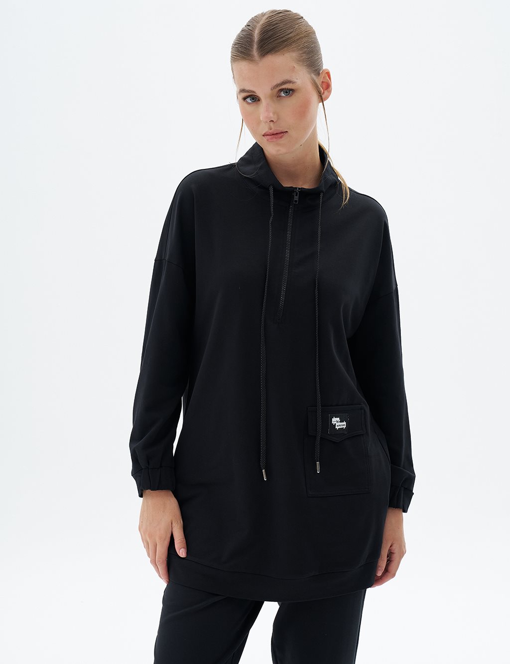 Pocket-Detail Two-Piece Set in Black