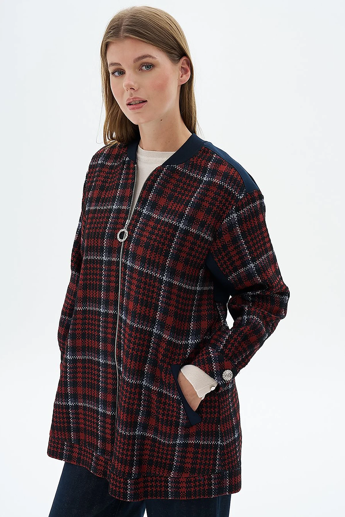 Back Detailed Jacket Dark Navy Blue