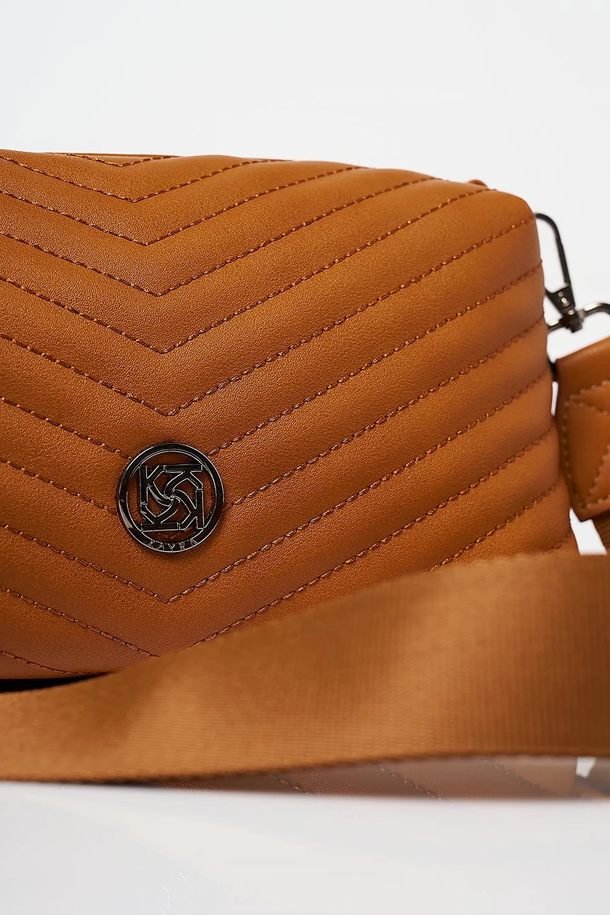 Monogram Detailed Quilted Bag Camel