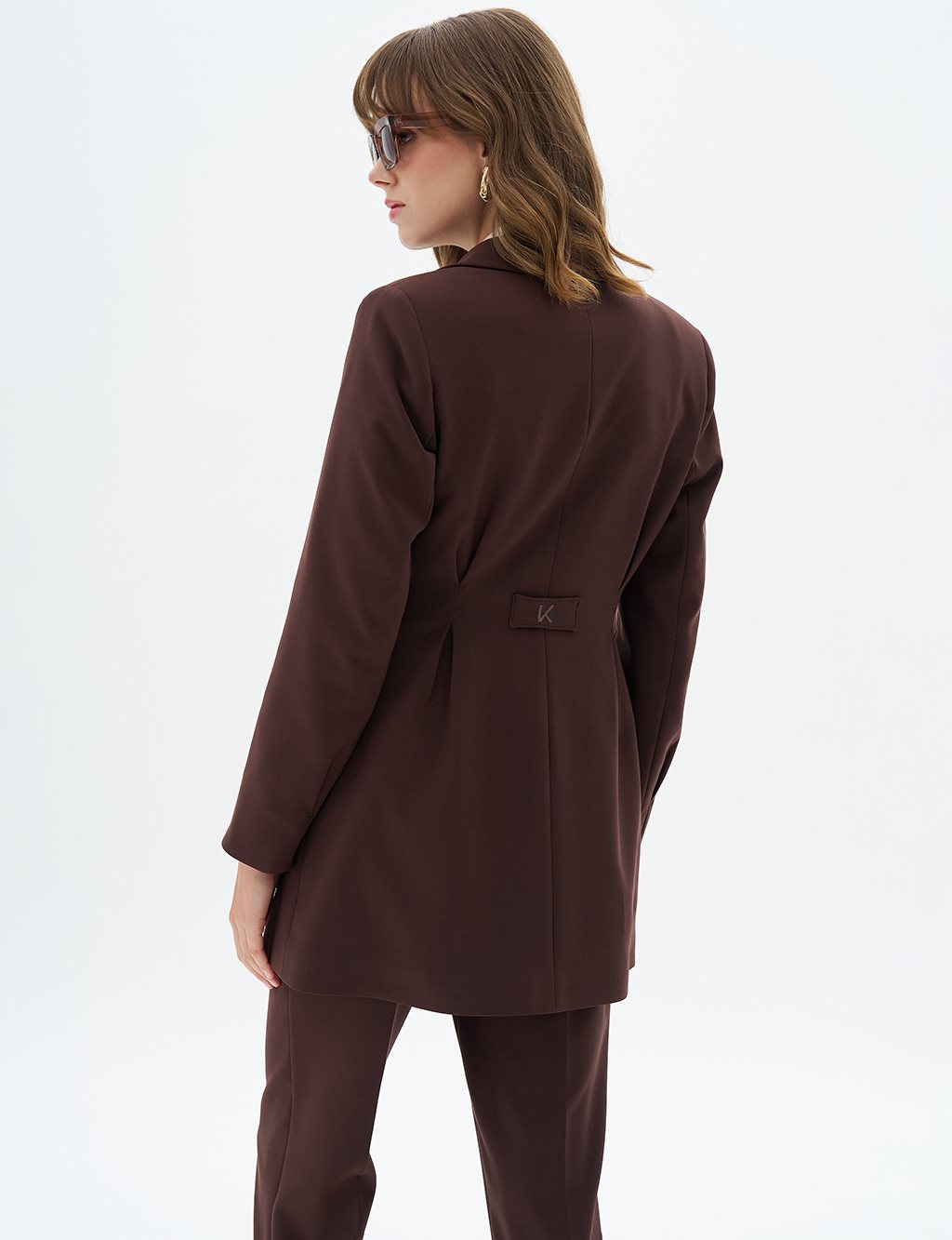 Flap Pocket Two Piece Suit Dark Coffee