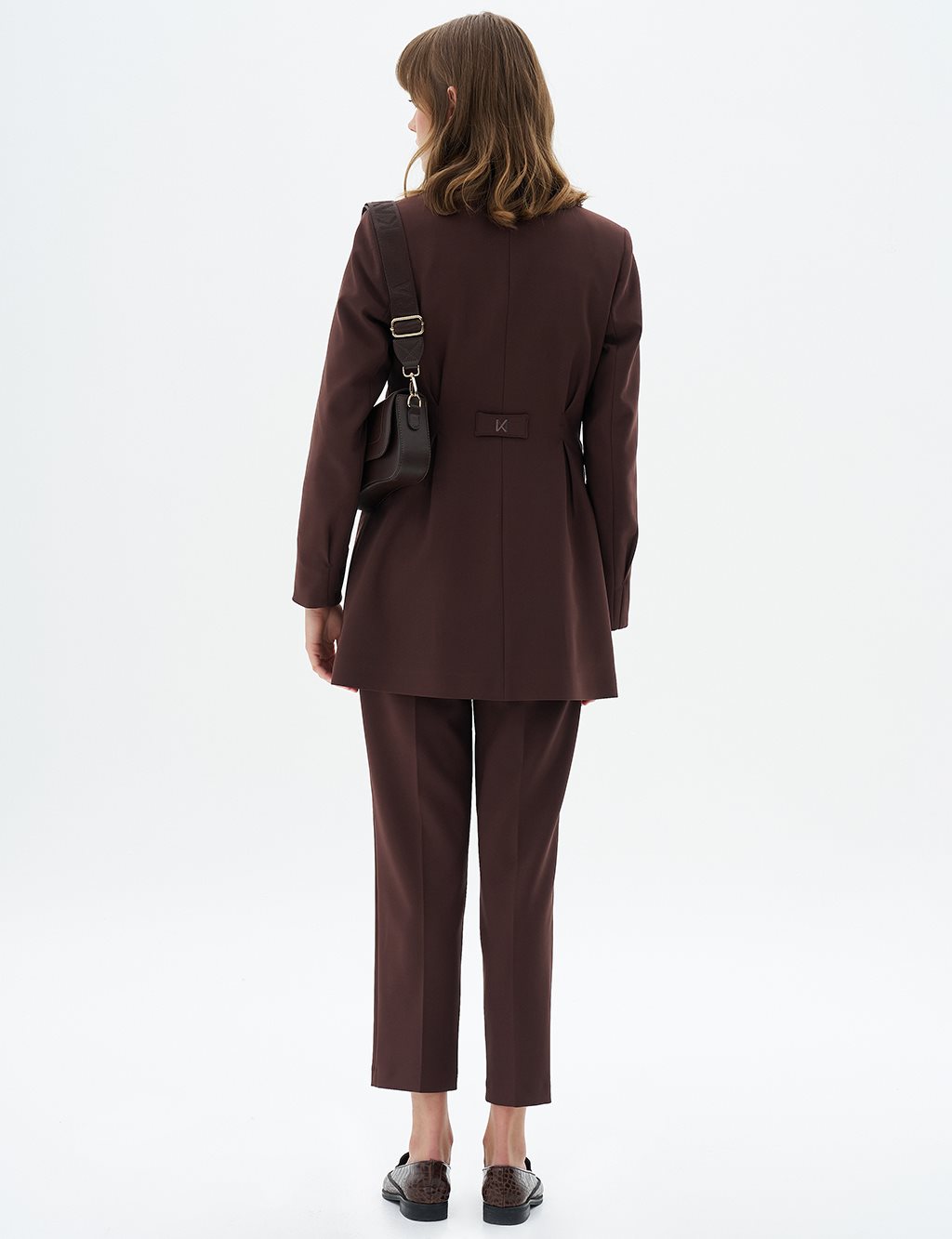 Flap Pocket Two Piece Suit Dark Coffee