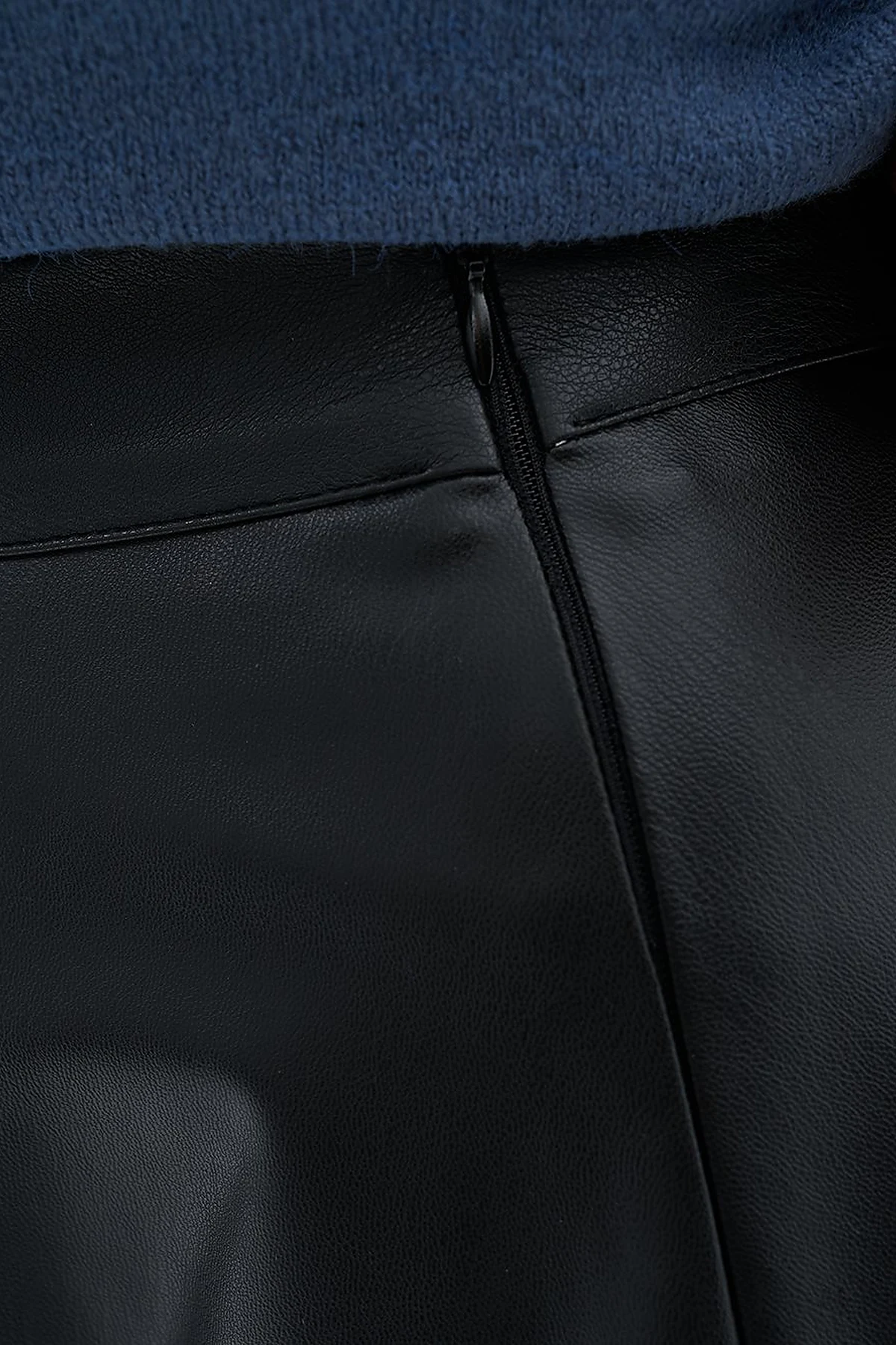 High Waist Faux Leather Skirt Black