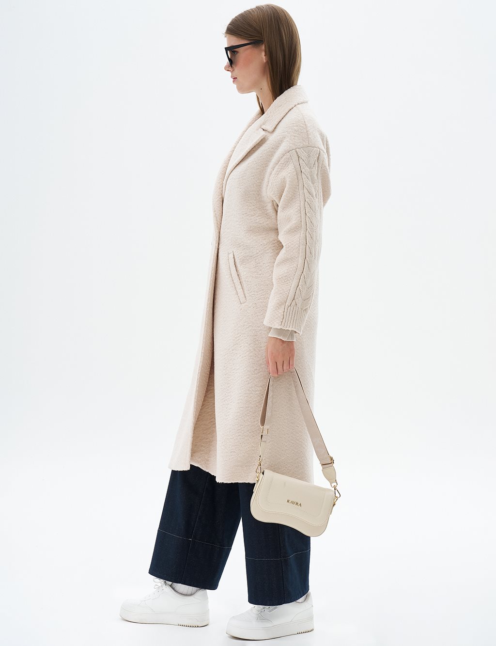 Knitwear Mixed Cashmere Coat Sand Beige