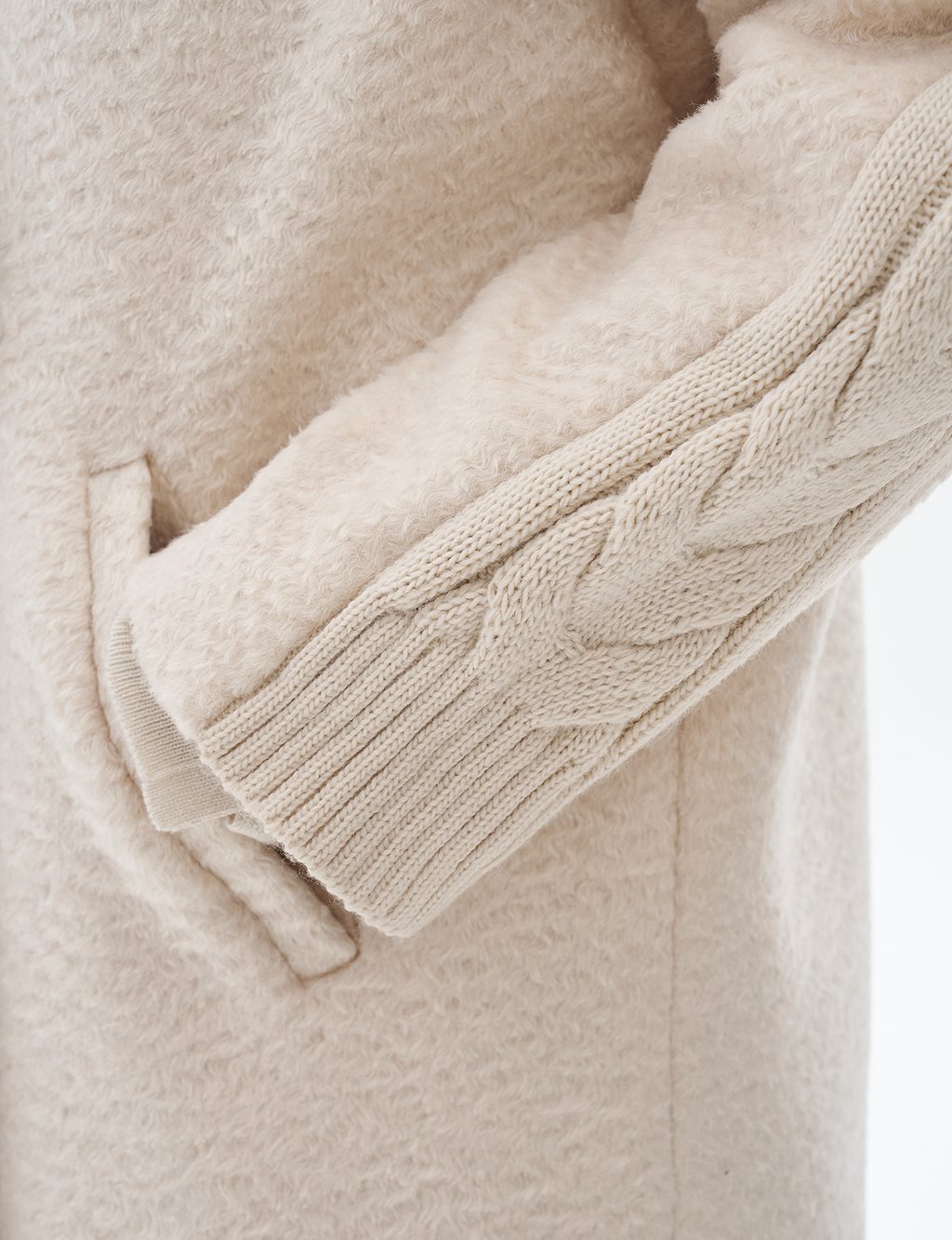 Knitwear Mixed Cashmere Coat Sand Beige