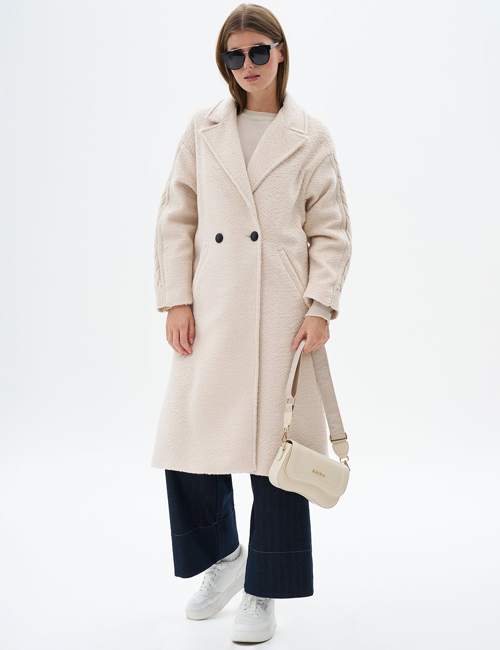 Knitwear Mixed Cashmere Coat Sand Beige