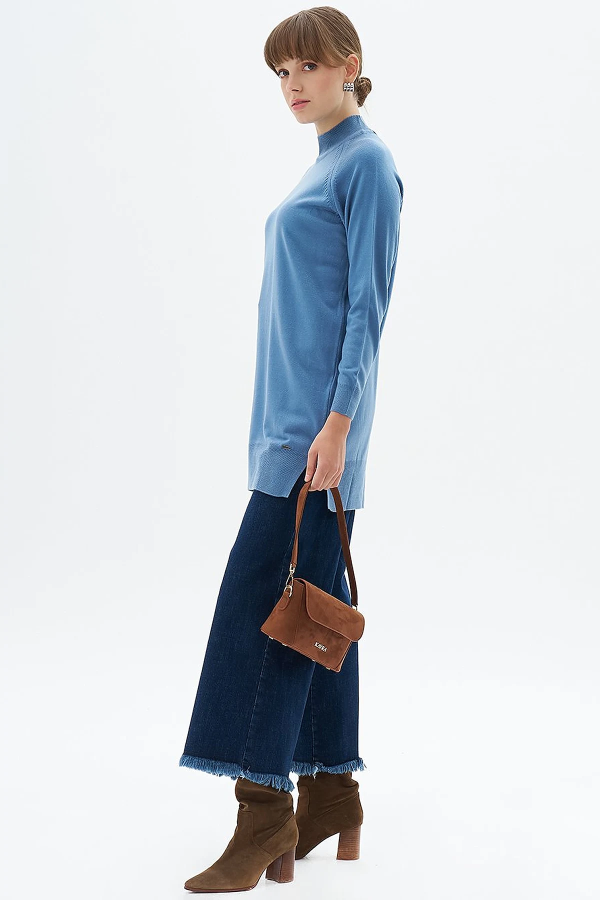 Denim Pants with Tassels on Legs Navy Blue
