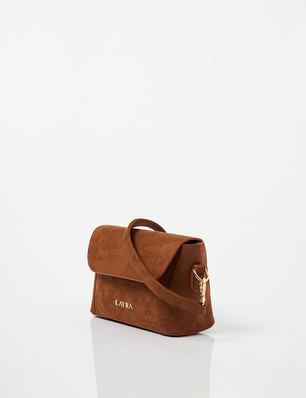 Croco Pattern Baguette Bag Camel