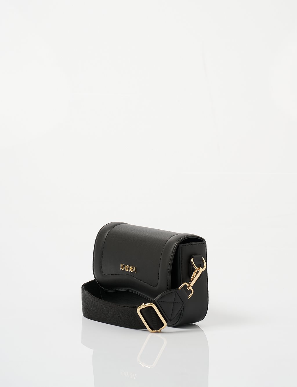 Lidded Mini Baguette Bag Black