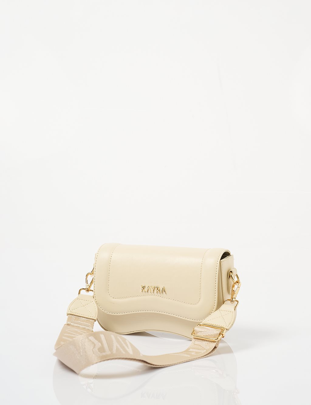 Lidded Mini Baguette Bag Cream