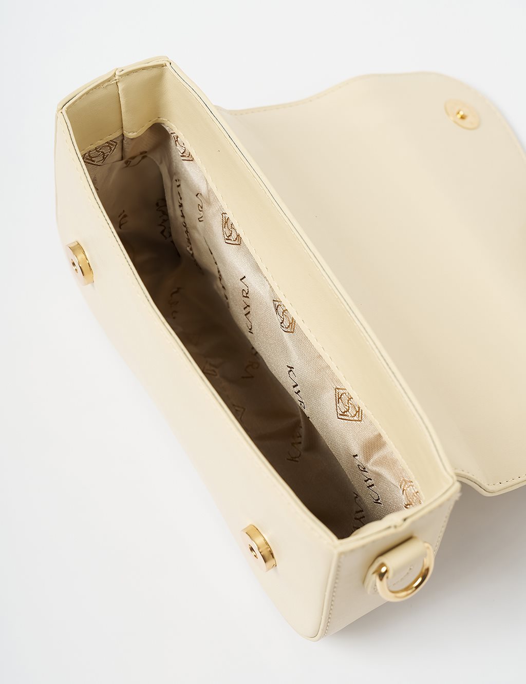 Lidded Mini Baguette Bag Cream