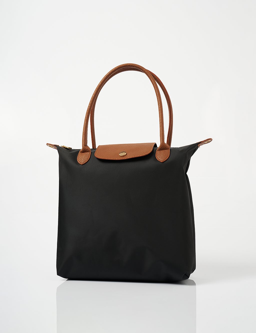 Large Snap Shopper Bag Black