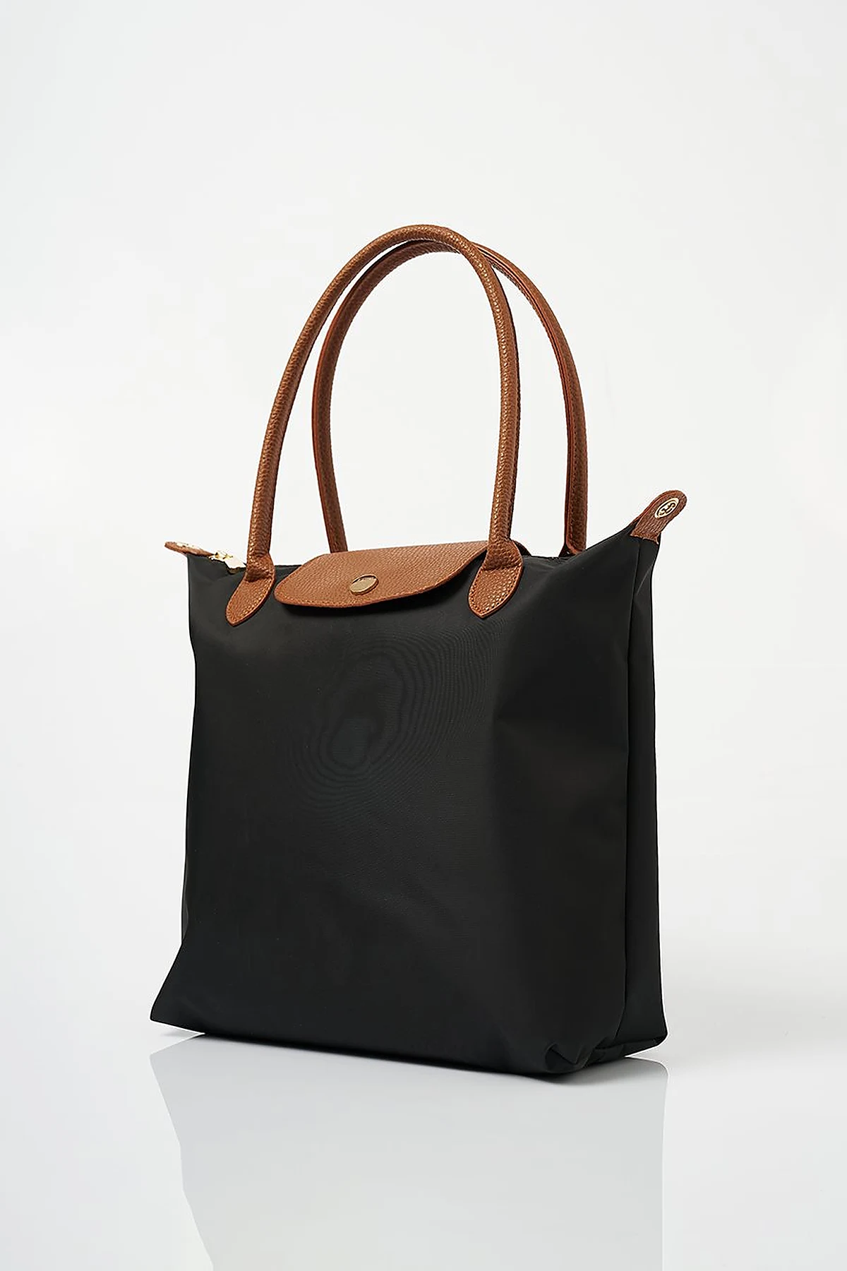 Büyük Boy Çıt Çıtlı Shopper Çanta Siyah