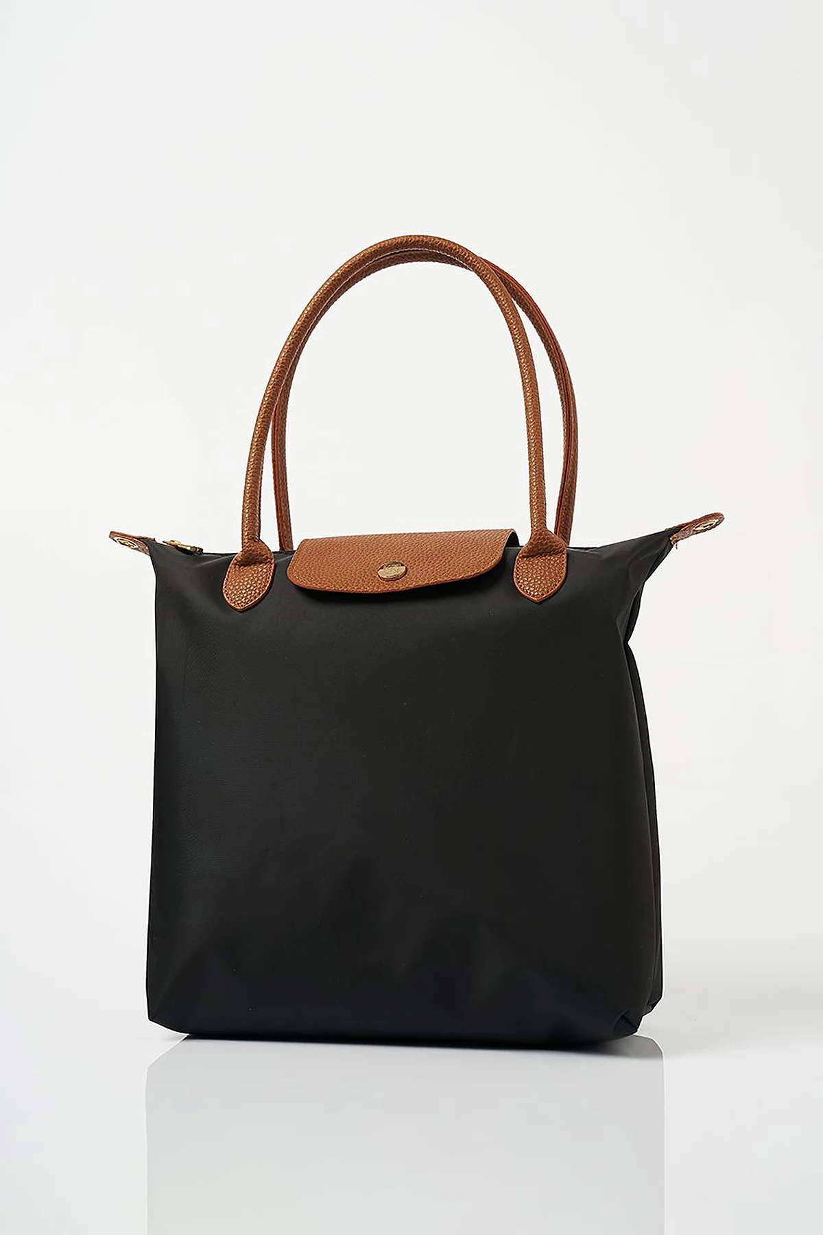 Büyük Boy Çıt Çıtlı Shopper Çanta Siyah