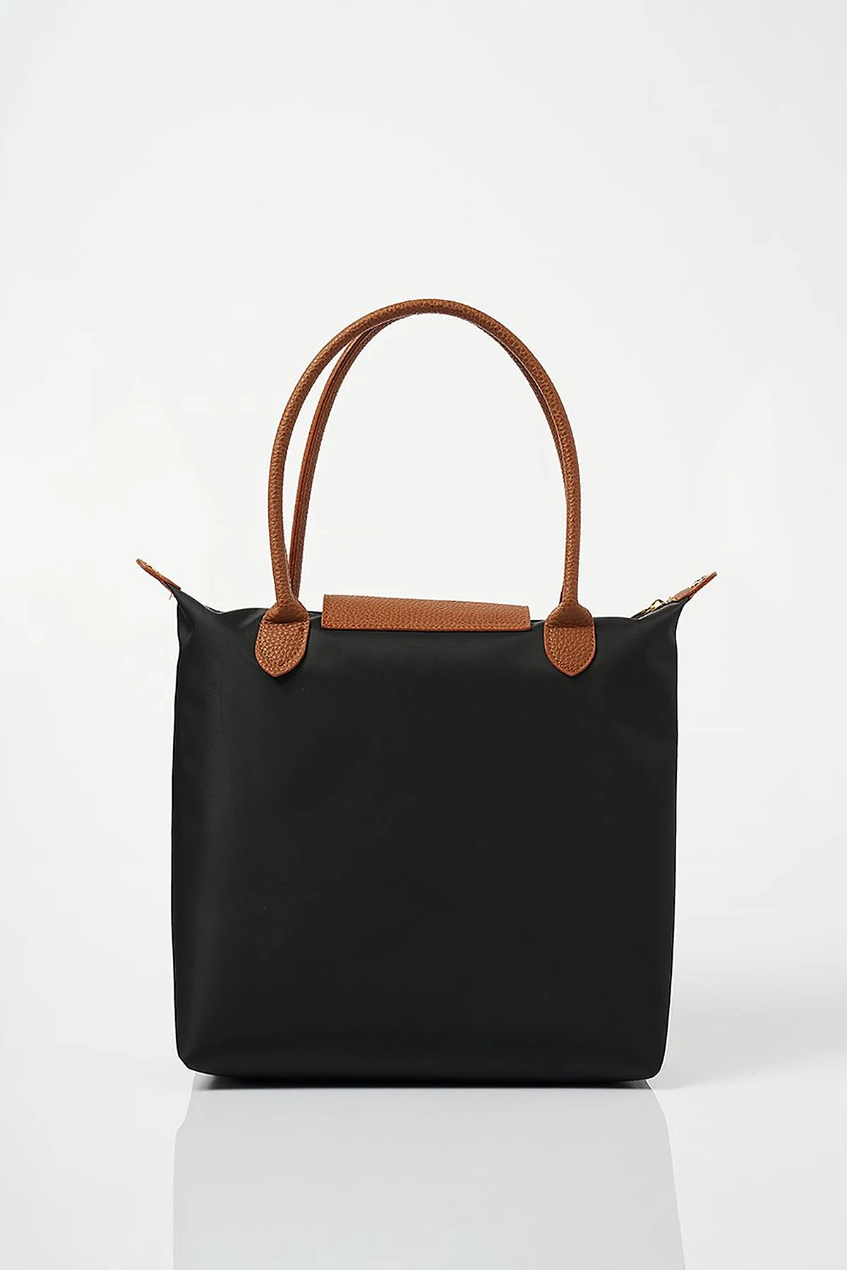 Büyük Boy Çıt Çıtlı Shopper Çanta Siyah