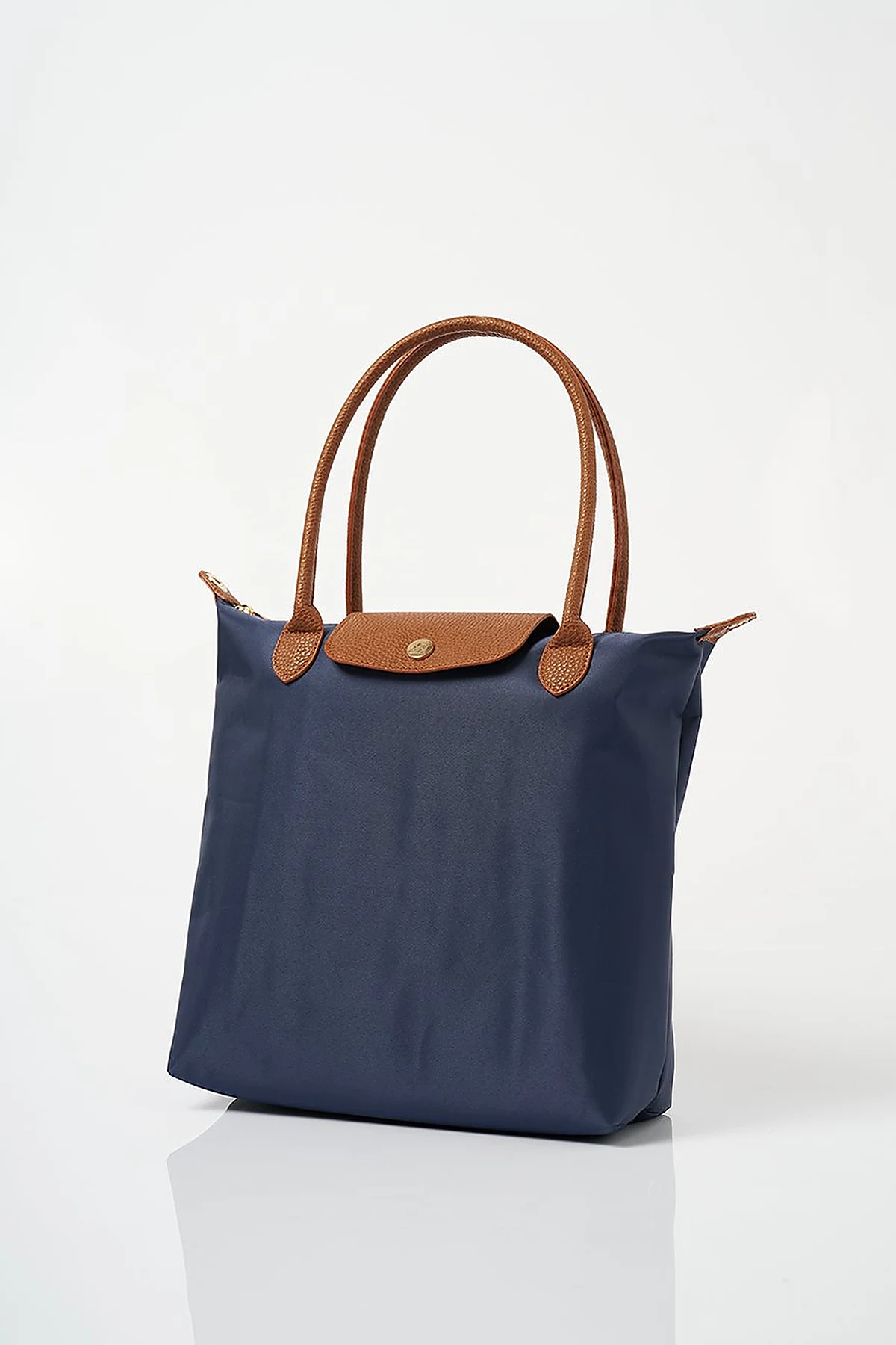 Large Snap Shopper Bag Navy Blue