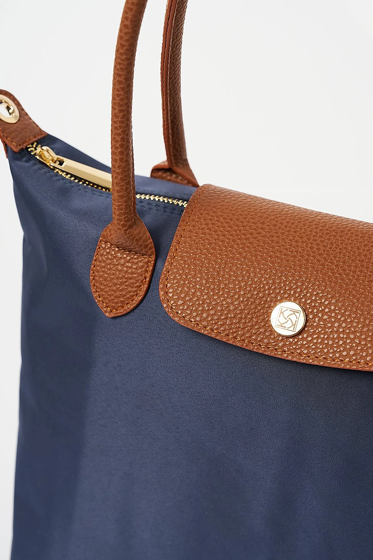 Large Snap Shopper Bag Navy Blue