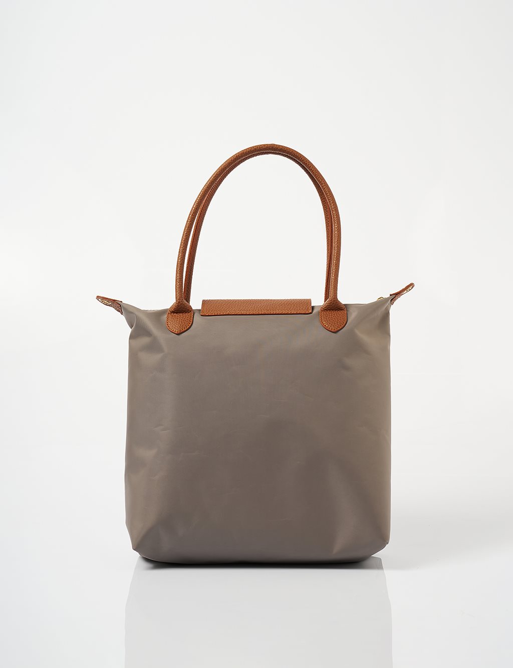 Büyük Boy Çıt Çıtlı Shopper Çanta Vizon