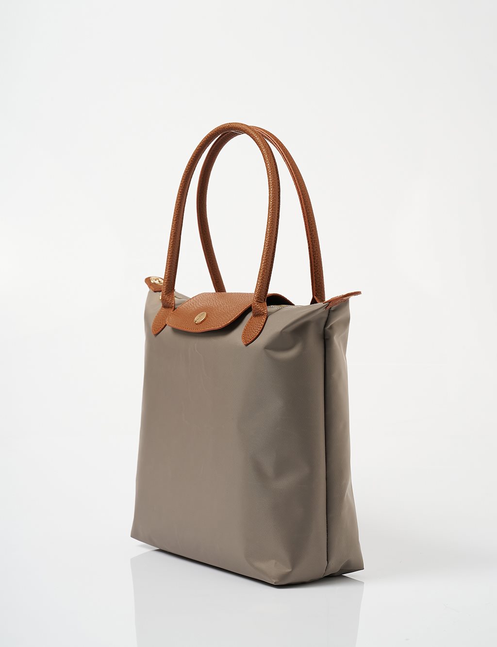 Büyük Boy Çıt Çıtlı Shopper Çanta Vizon