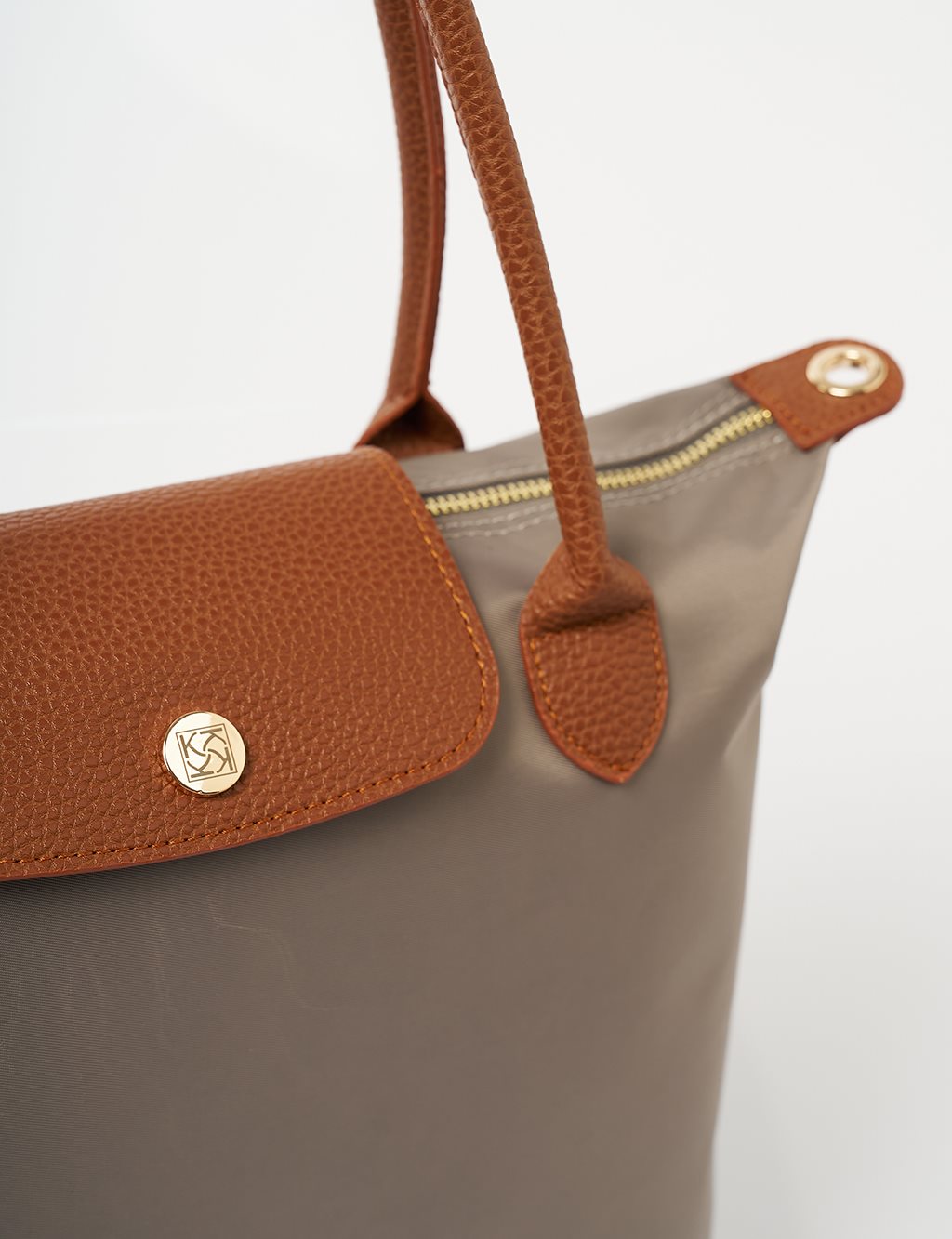 Büyük Boy Çıt Çıtlı Shopper Çanta Vizon