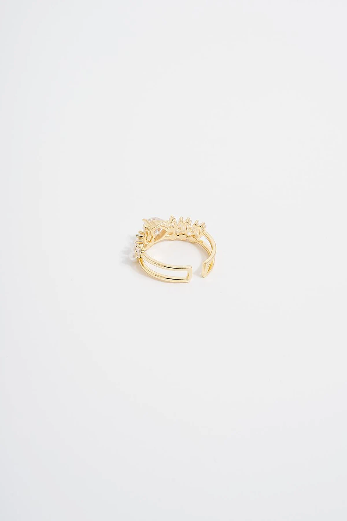 Row Stone Arrangement Ring Gold
