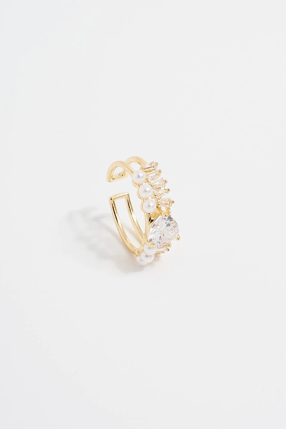 Row Stone Arrangement Ring Gold