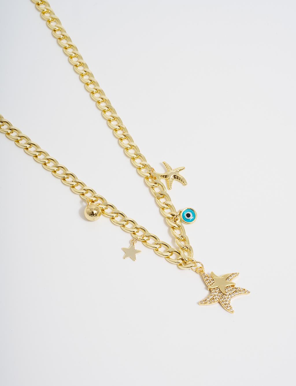 Starfish Figured Necklace Gold