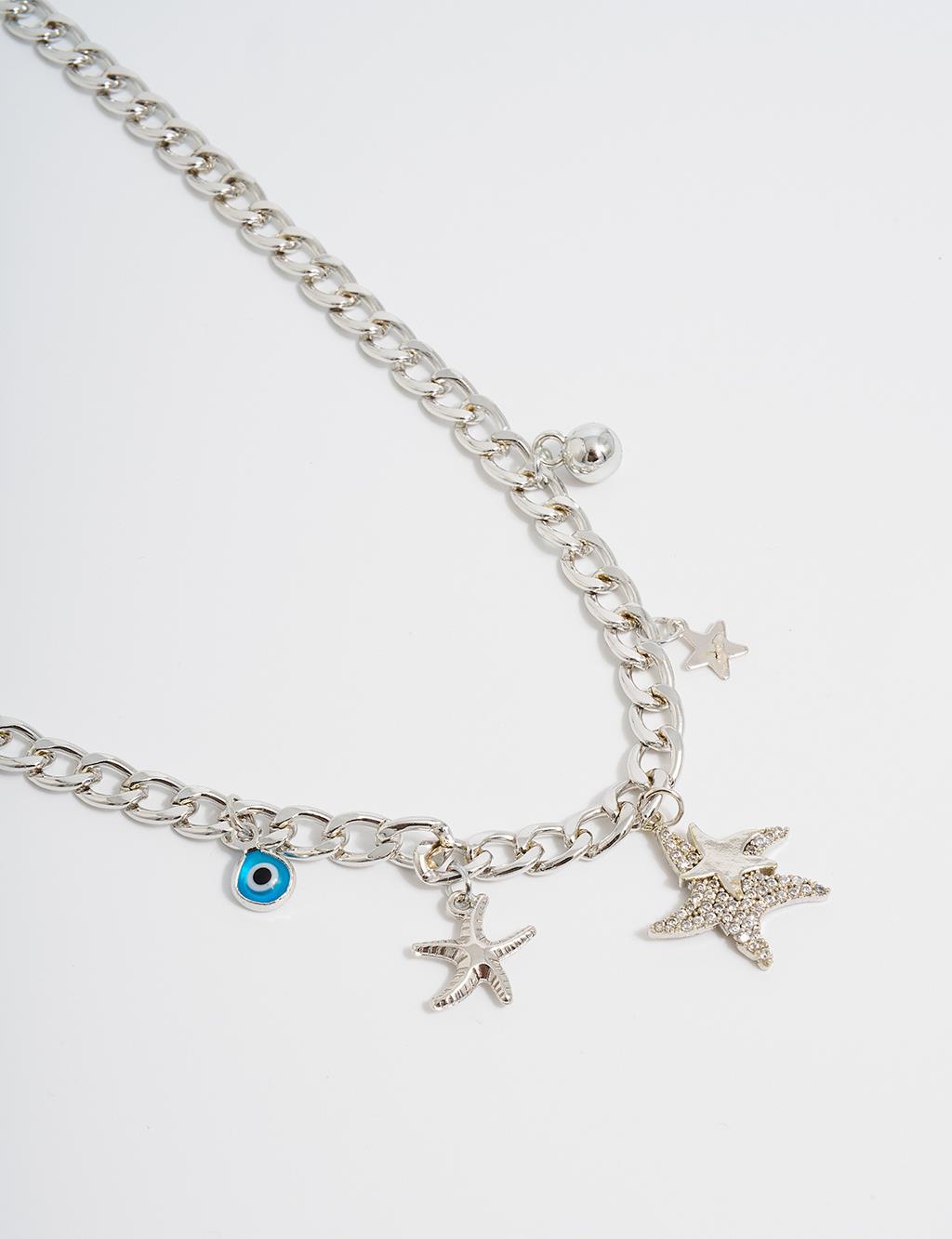 Starfish Figured Necklace Silver