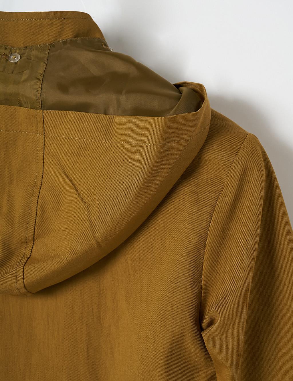 Pocket Detailed Stand Collar Dark Olive