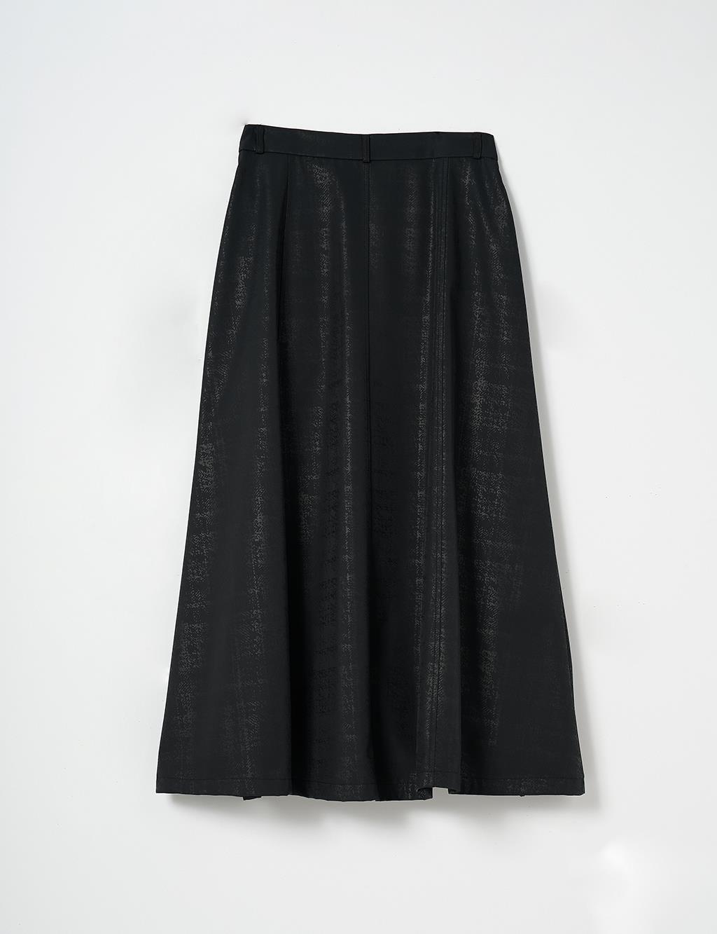 Zipped Pieced Skirt Black