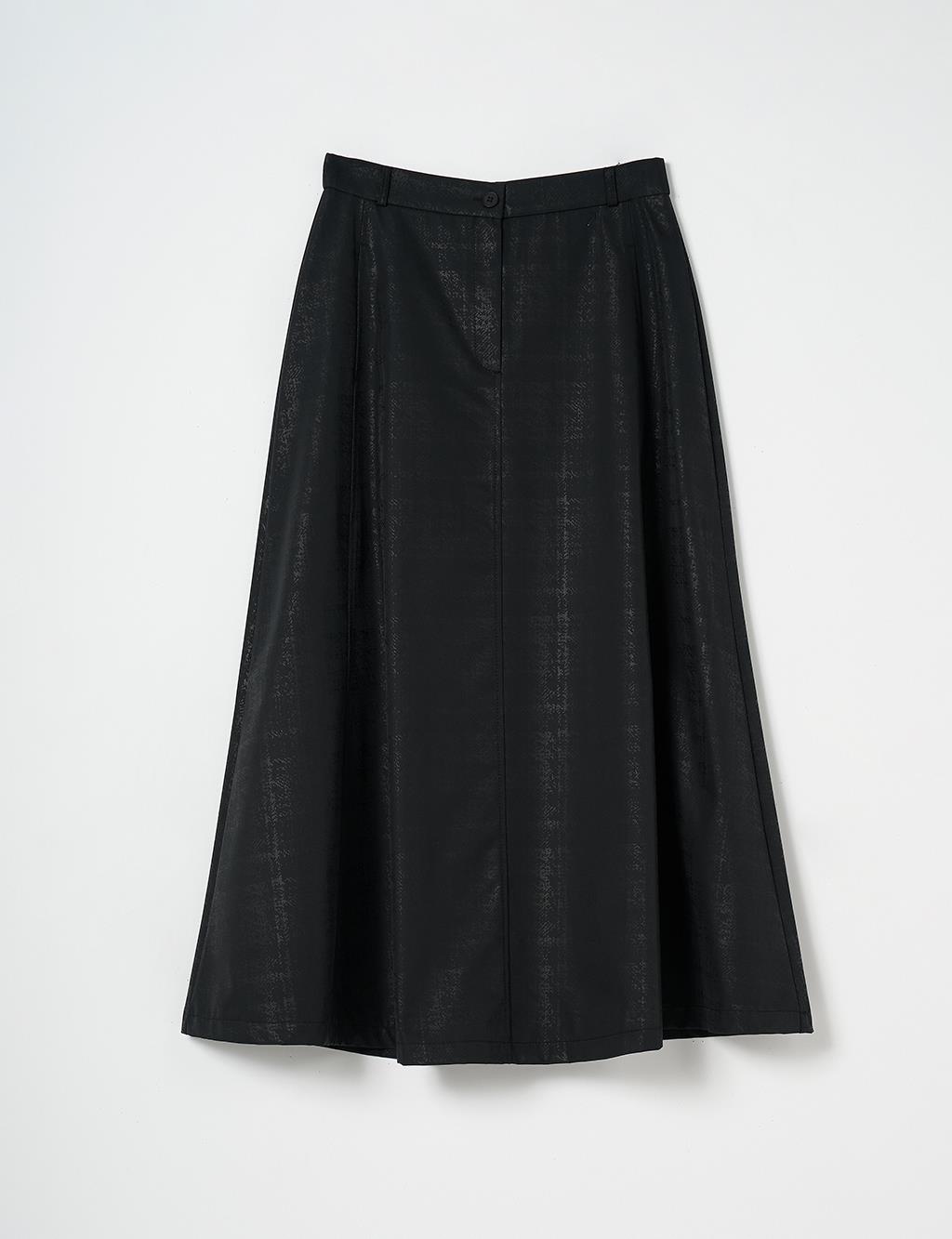 Zipped Pieced Skirt Black