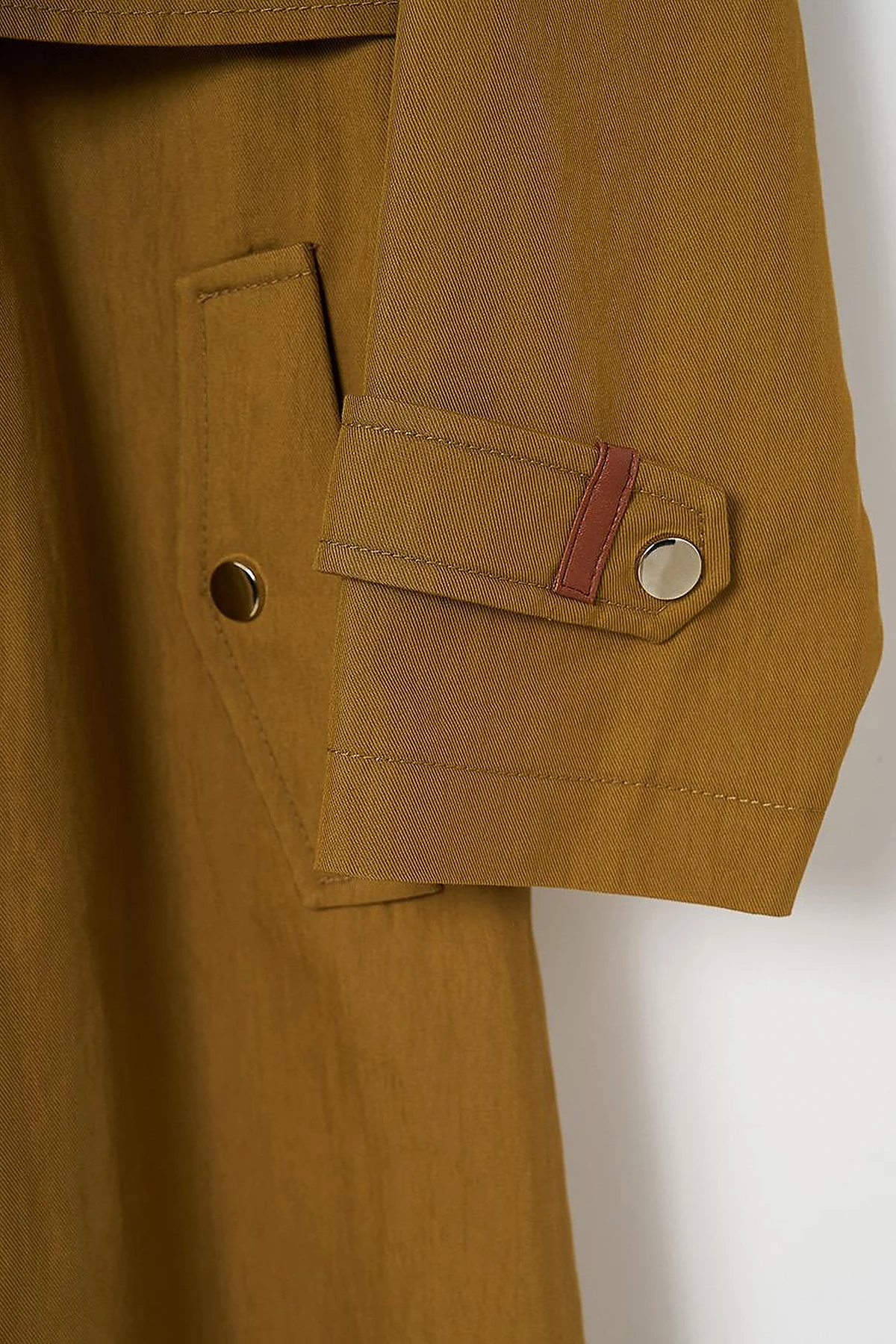 Stand Collar Coat with Pocket Detail Dark Olive