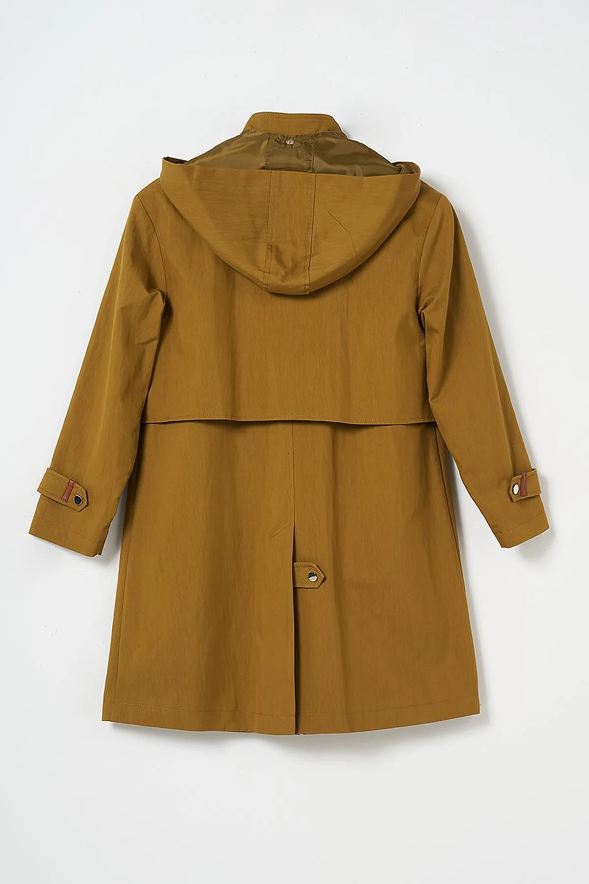 Stand Collar Coat with Pocket Detail Dark Olive