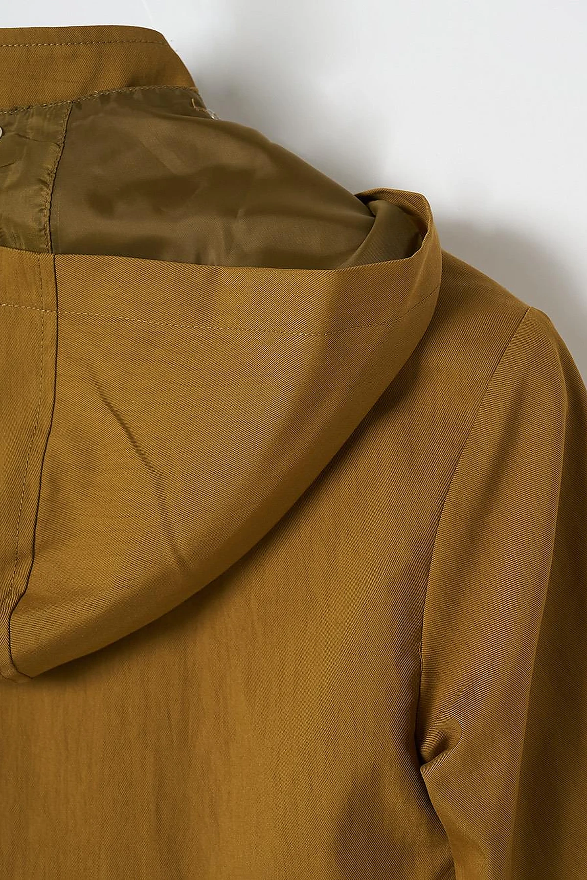 Stand Collar Coat with Pocket Detail Dark Olive