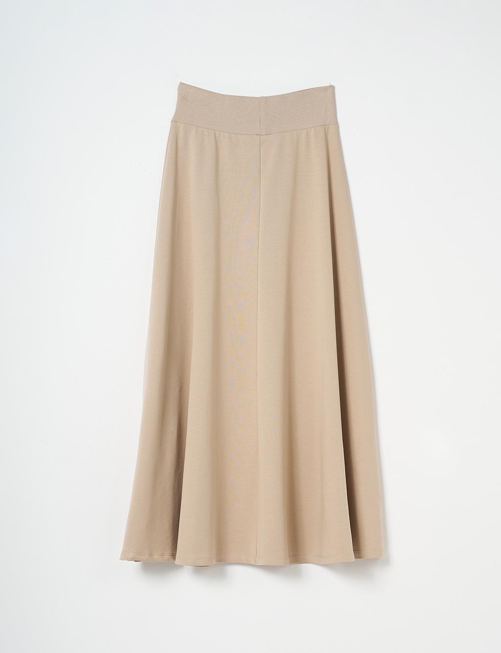 High Waist Flared Skirt Mink