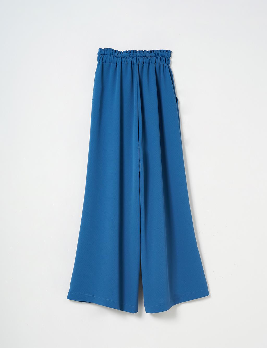 Wide Leg Laced Pants Indigo