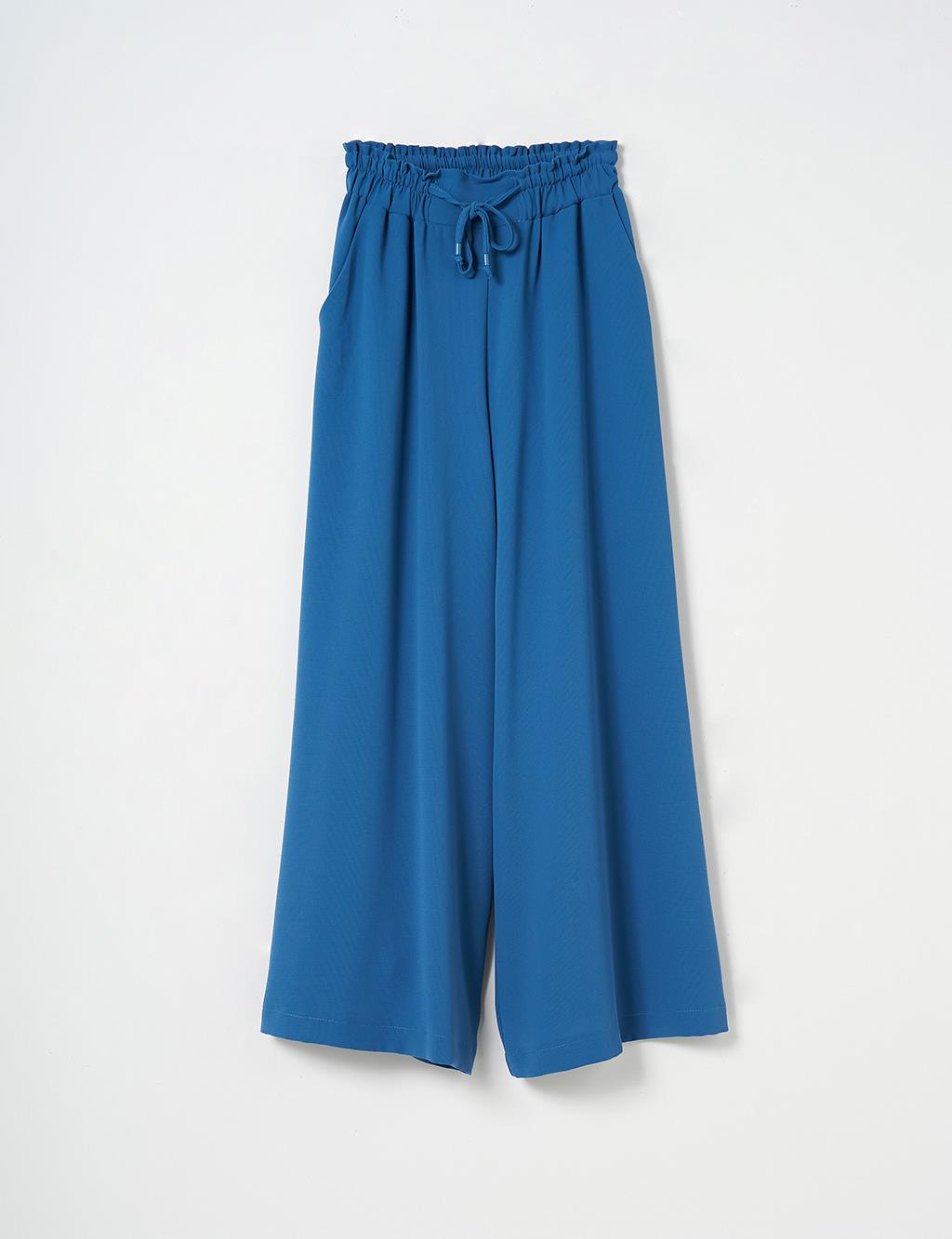 Wide Leg Laced Pants Indigo