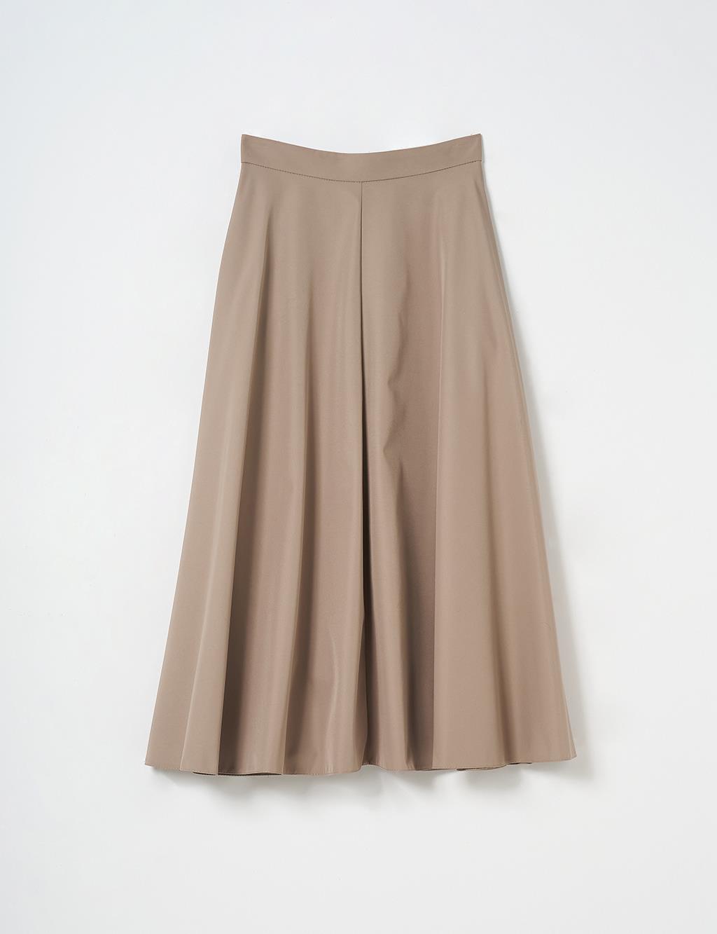 Flared Skirt with Zippered Pocket Detail Mink