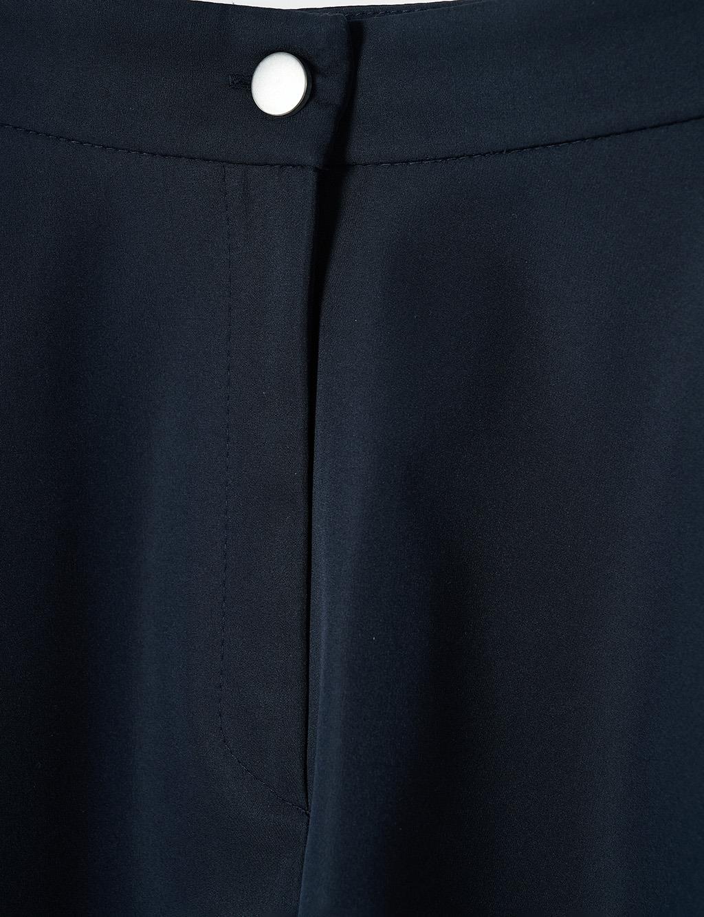 Flared Skirt with Zippered Pocket Detail in Dark Navy Blue