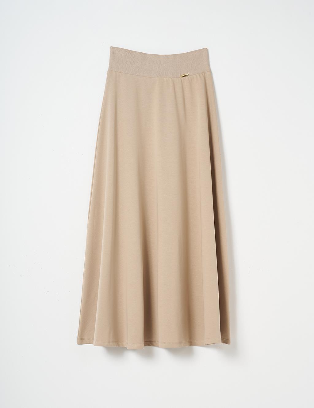 High Waist Flared Skirt Mink