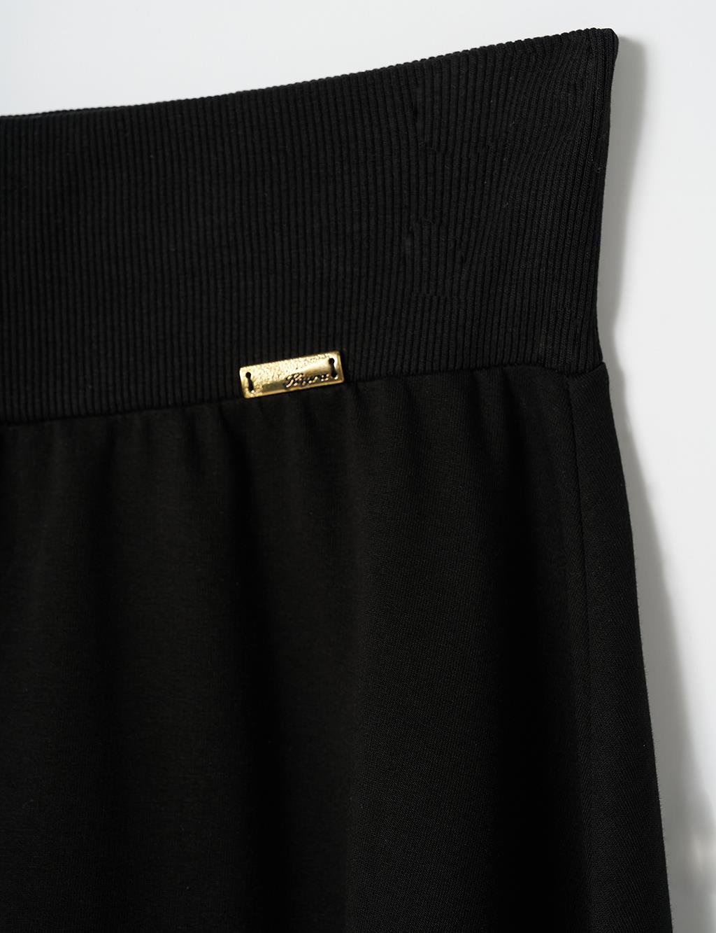 High Waist Flared Skirt Black