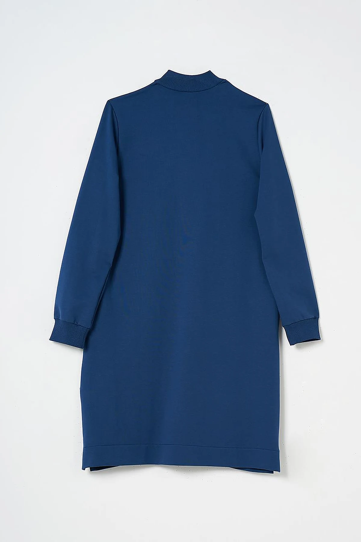 Half Zipper Closure Tunic with Pocket Detail in Indigo