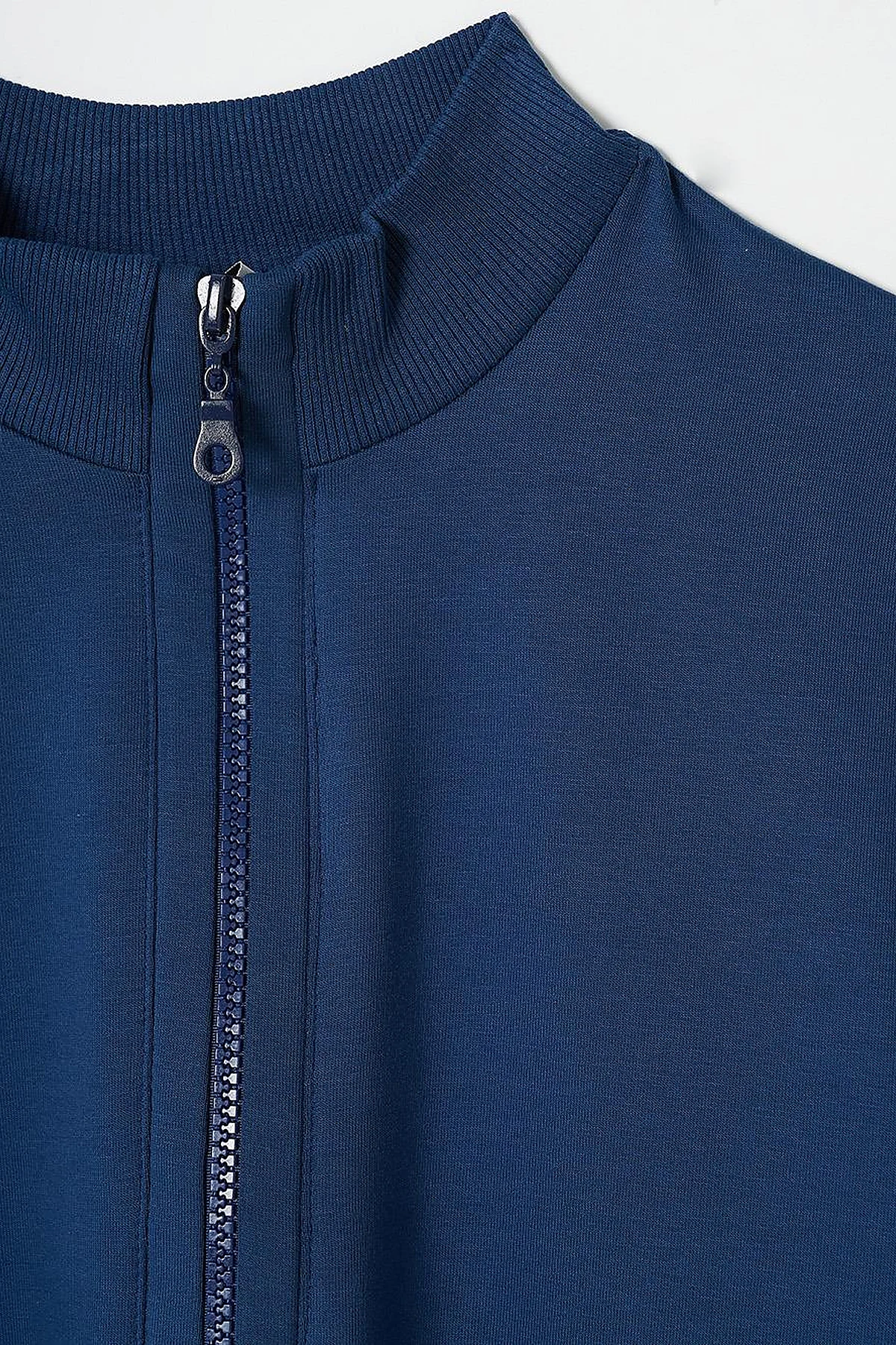 Half Zipper Closure Tunic with Pocket Detail in Indigo