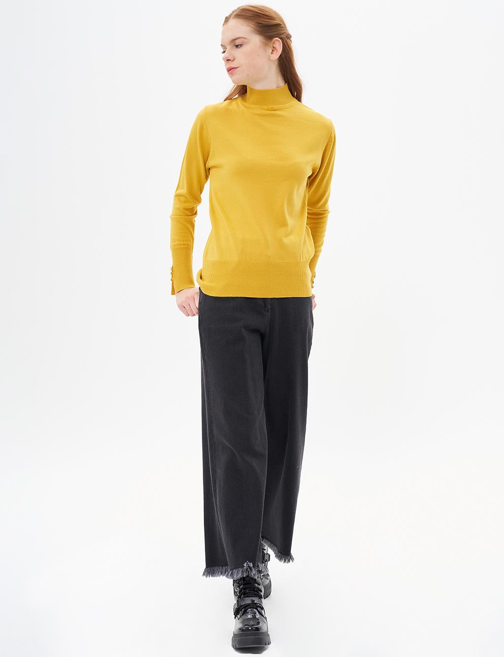 Basic Knit Blouse Mustard