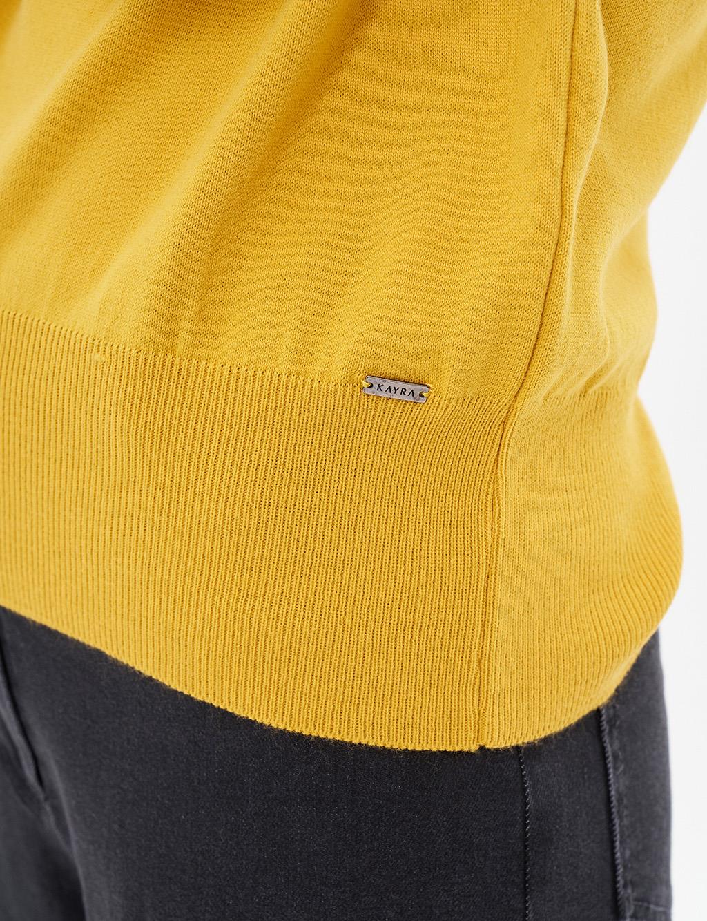 Basic Knit Blouse Mustard