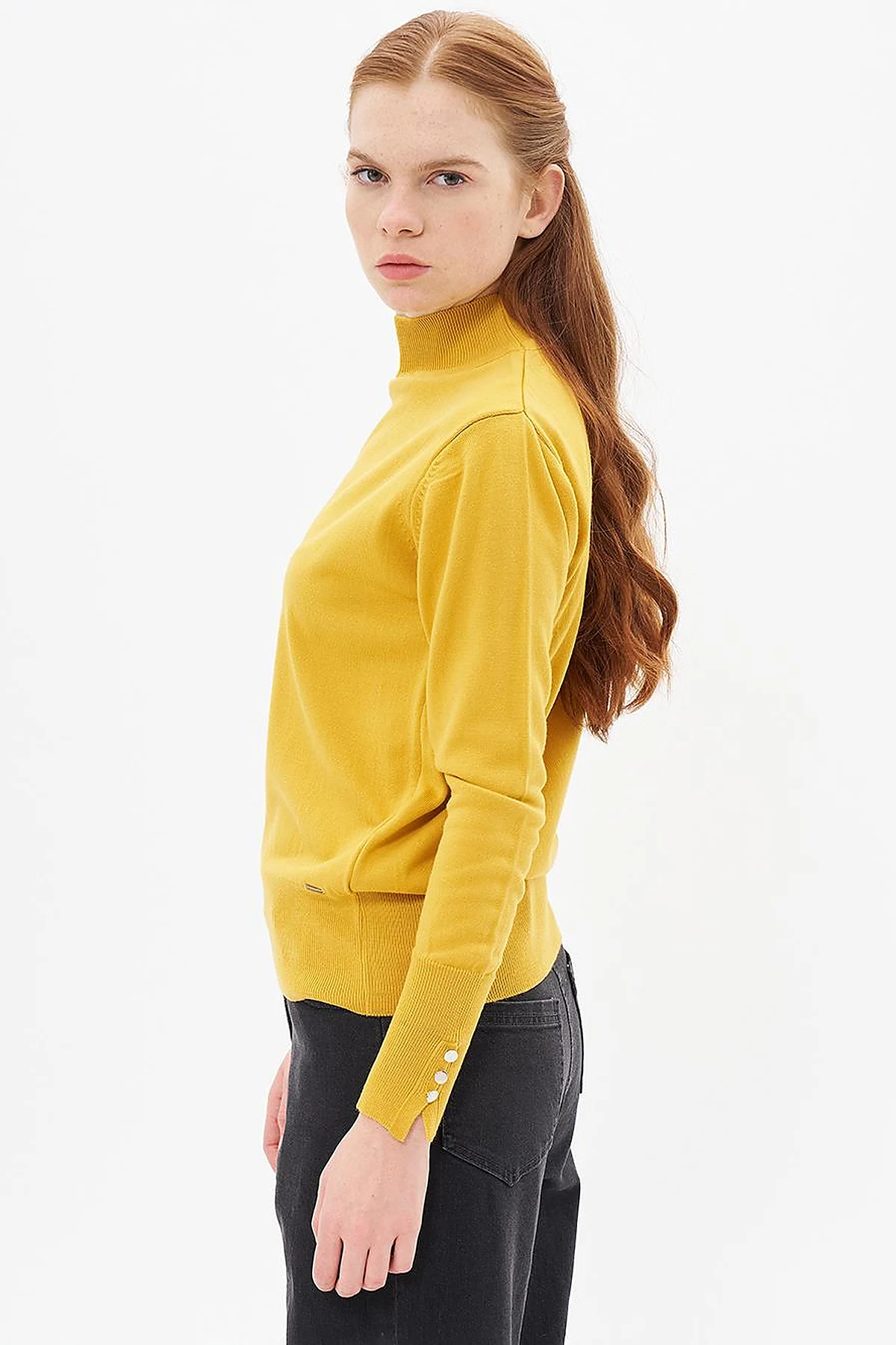 Basic Knit Sweater in Mustard